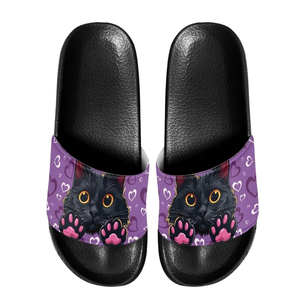 FOR U DESIGNS Men's Cat Paw Print Summer Sandals Women Indoor Outdoor Beach Slippers Non Slip Home Casual Shoes Size 42