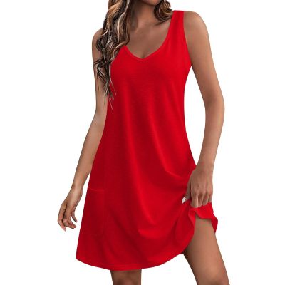 AOREUGL Boho Summer Dresses for Women 2024 Casual Loose Sleeveless Tunic Tank Dress Beach Coverup Sundresses Vacation Outfits
