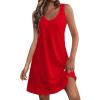AOREUGL Boho Summer Dresses for Women 2024 Casual Loose Sleeveless Tunic Tank Dress Beach Coverup Sundresses Vacation Outfits view 1