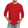 3/4 Sleeve Shirt Men Baseball Jersey Men Raglan Casual Big and Tall Active Workout Loose Fit Top Comfort Crewneck Shirts Solid Slim Fit Half Sleeve T Shirts view 1