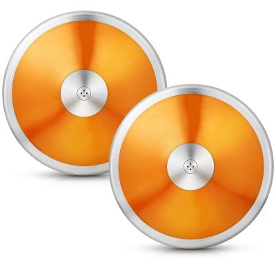 Wettarn 2 Pcs Discus, Man Women Discus Track and Field Discuses Track and Field Equipment (1 kg,Orange)