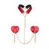 LJJCSFF Sexy Bra Body Chain Nipple Pasties Choker Nipple Pasties Nipple Cover Stickers Heart Shaped Pasties Nipple Cover Red view 1