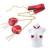 LJJCSFF Sexy Bra Body Chain Nipple Pasties Choker Nipple Pasties Nipple Cover Stickers Heart Shaped Pasties Nipple Cover Red view 2