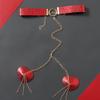LJJCSFF Sexy Bra Body Chain Nipple Pasties Choker Nipple Pasties Nipple Cover Stickers Heart Shaped Pasties Nipple Cover Red view 3