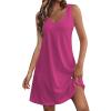 AOREUGL Boho Summer Dresses for Women 2024 Casual Loose Sleeveless Tunic Tank Dress Beach Coverup Sundresses Vacation Outfits view 1