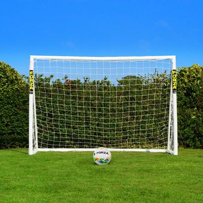 FORZA 10ft x 6.5ft Futsal Soccer Goal [3m x 2m] | Ultra-Durable & Weatherproof uPVC with Quick & Easy Assembly - Optional Ball, Target Sheet & Carry Bag (Goal and Ball)