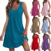 AOREUGL Boho Summer Dresses for Women 2024 Casual Loose Sleeveless Tunic Tank Dress Beach Coverup Sundresses Vacation Outfits view 1