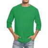 3/4 Sleeve Shirt Men Baseball Jersey Men Raglan Casual Big and Tall Active Workout Loose Fit Top Comfort Crewneck Shirts Solid Slim Fit Half Sleeve T Shirts view 1