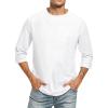3/4 Sleeve Shirt Men Baseball Jersey Men Raglan Casual Big and Tall Active Workout Loose Fit Top Comfort Crewneck Shirts Solid Slim Fit Half Sleeve T Shirts view 1