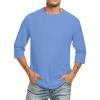 3/4 Sleeve Shirt Men Baseball Jersey Men Raglan Casual Big and Tall Active Workout Loose Fit Top Comfort Crewneck Shirts Solid Slim Fit Half Sleeve T Shirts view 1