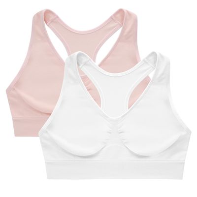 Hanes Women's Cozy Wireless Bra, Full-Coverage Pullover Bra, Seamless T-Shirt Bra, 2-Pack