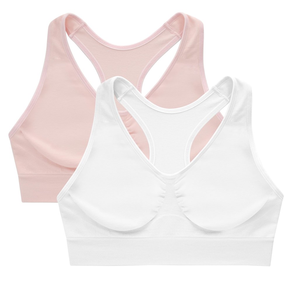 Hanes Women's Cozy Wireless Bra, Full-Coverage Pullover Bra, Seamless T-Shirt Bra, 2-Pack