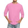 3/4 Sleeve Shirt Men Baseball Jersey Men Raglan Casual Big and Tall Active Workout Loose Fit Top Comfort Crewneck Shirts Solid Slim Fit Half Sleeve T Shirts view 1