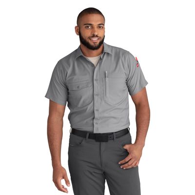 Red Kap Men's Cooling Short Sleeve Work Shirt, Gravel, Small