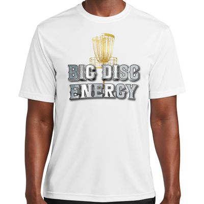 Disc Golf Dry Fit Shirt - Moisture Wicking - Big Disc Energy - S White