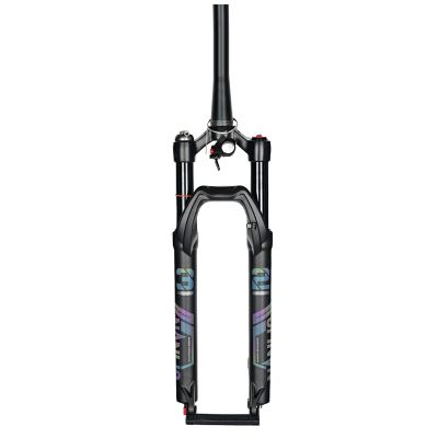 ZECHAO Air Mountain Bike Suspension Forks Travel 120mm,Shock Absorber 26 27.5 29in Wire Control Fork Straight/Tapered (Color : Tapered-RL, Size : 27.5inch)