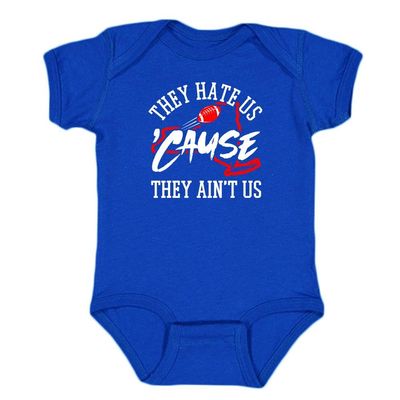 Buffalo - They Hate Us 'Cause They Ain't Us Kid's Bodysuit for Football Football Fans (Royal, 24M)
