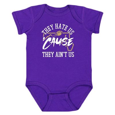 Baltimore - They Hate Us 'Cause They Ain't Us Kid's Onesie for Football Fans (Purple, 12M)