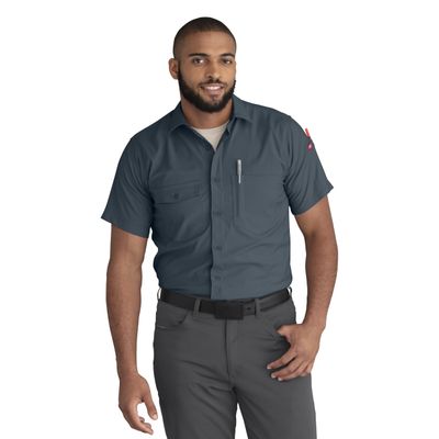 Red Kap Men's Cooling Short Sleeve Work Shirt, Arctic, 5X-Large