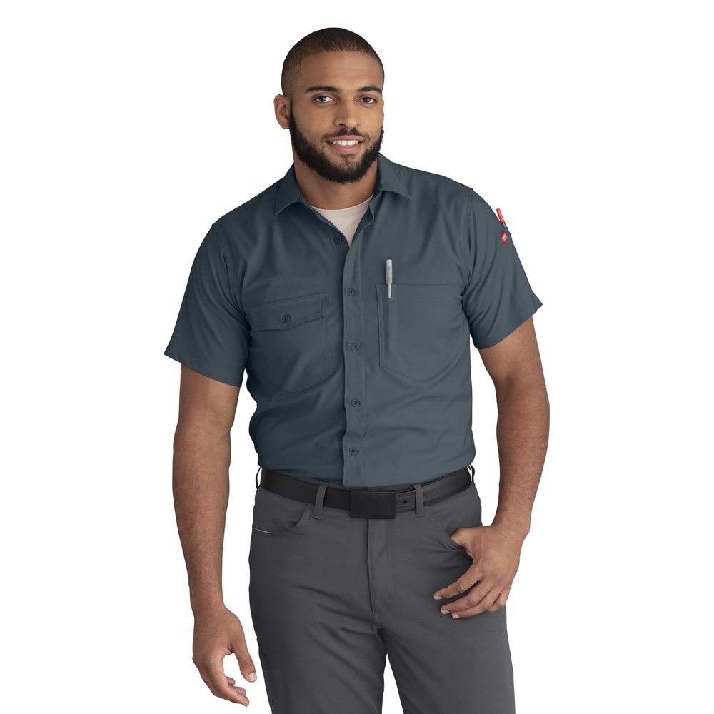 Red Kap Men's Cooling Short Sleeve Work Shirt, Arctic, 5X-Large