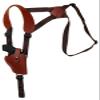 Barsony Burgundy Leather Vertical Cross Harness Shoulder Holster for Taurus 606 Left view 1