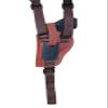 Barsony Burgundy Leather Vertical Cross Harness Shoulder Holster for Taurus 606 Left view 4