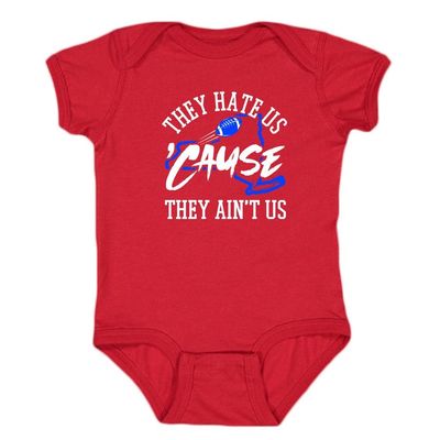 Buffalo - They Hate Us 'Cause They Ain't Us Kid's Bodysuit for Football Fans (Red, 12M)
