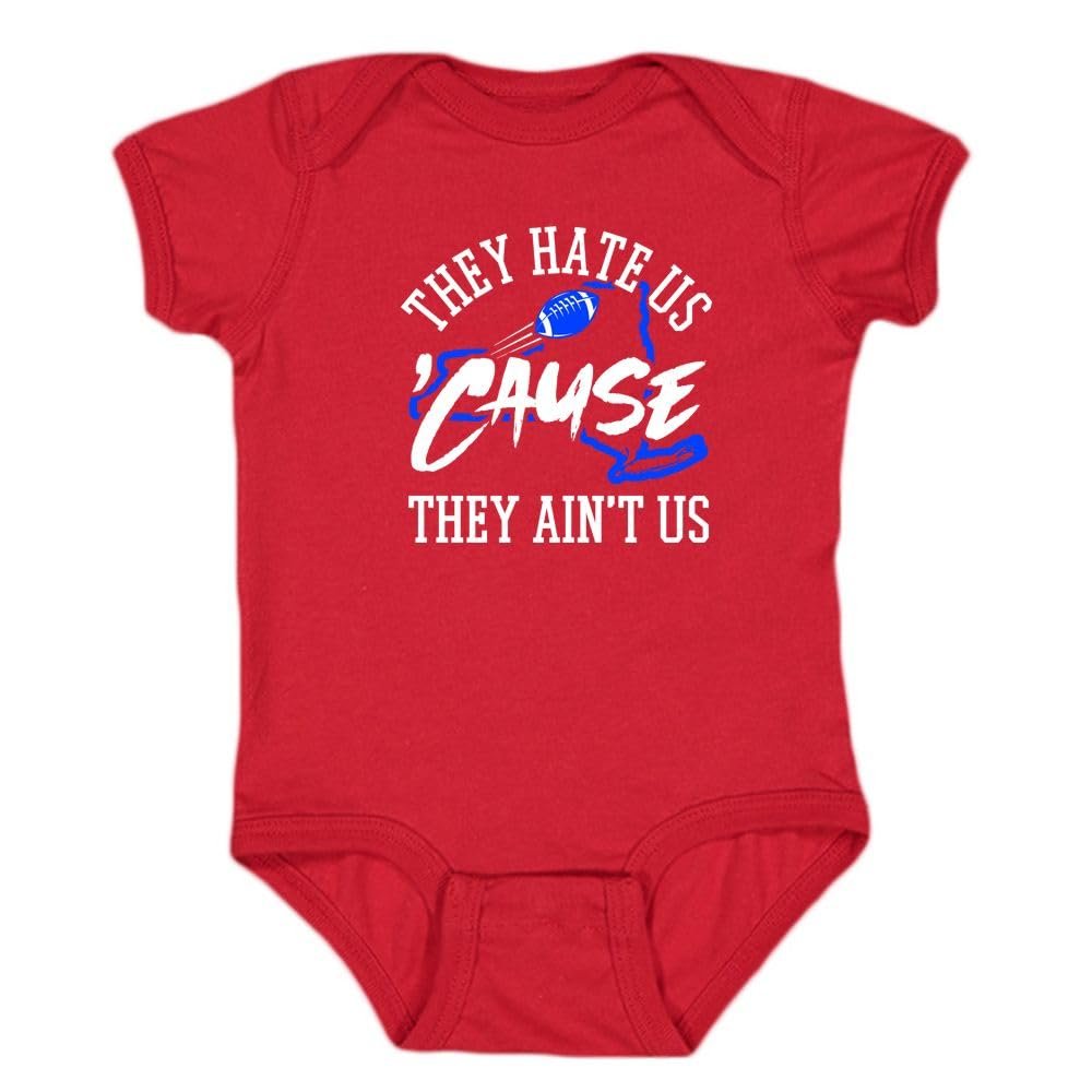 Buffalo - They Hate Us 'Cause They Ain't Us Kid's Bodysuit for Football Fans (Red, 12M)