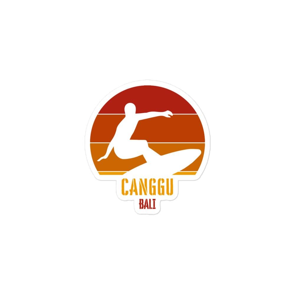 Lauranna Pacific Surfing Canggu Bali, Indonesian Surfer in Red Sticker, 33, White