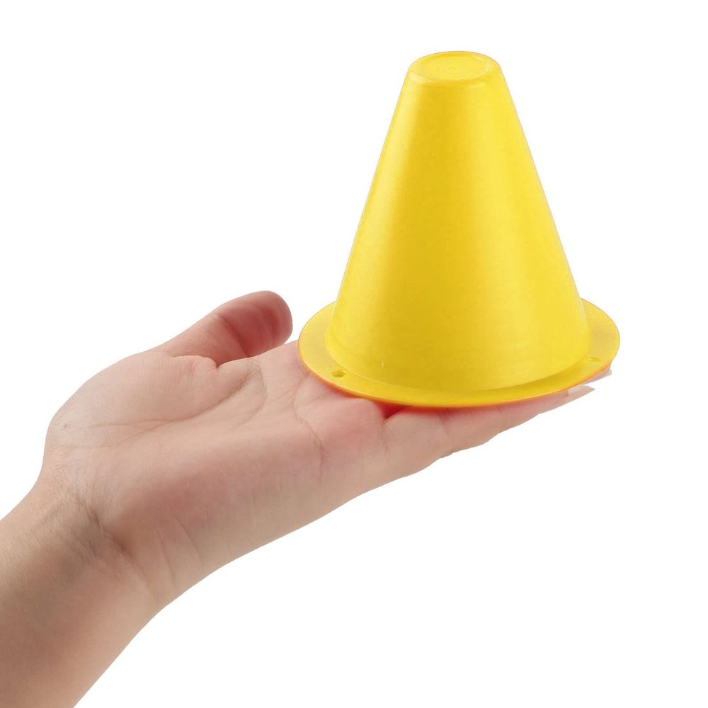 10pcs Soccer Markers Training Cone for Plastic Supporter Accessory (Yellow)