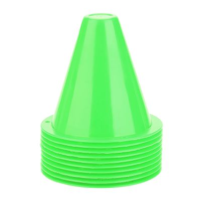 10pcs Soccer Markers Training Cone for Plastic Supporter Accessory (Green)