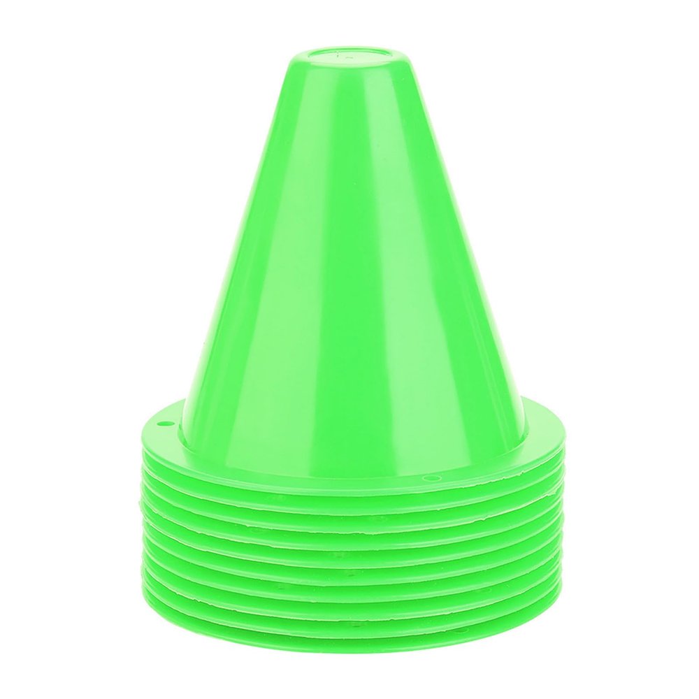 10pcs Soccer Markers Training Cone for Plastic Supporter Accessory (Green)