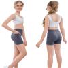 MEJING Girls Bike Shorts Size 6-6X, Kids Grey Athletic Volleyball Shorts with Pockets, Cross Waist Running Yoga Dance Compression Gymnastics Short view 2