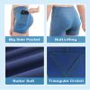 MEJING Girls Bike Shorts Size 6-6X, Kids Grey Athletic Volleyball Shorts with Pockets, Cross Waist Running Yoga Dance Compression Gymnastics Short view 3