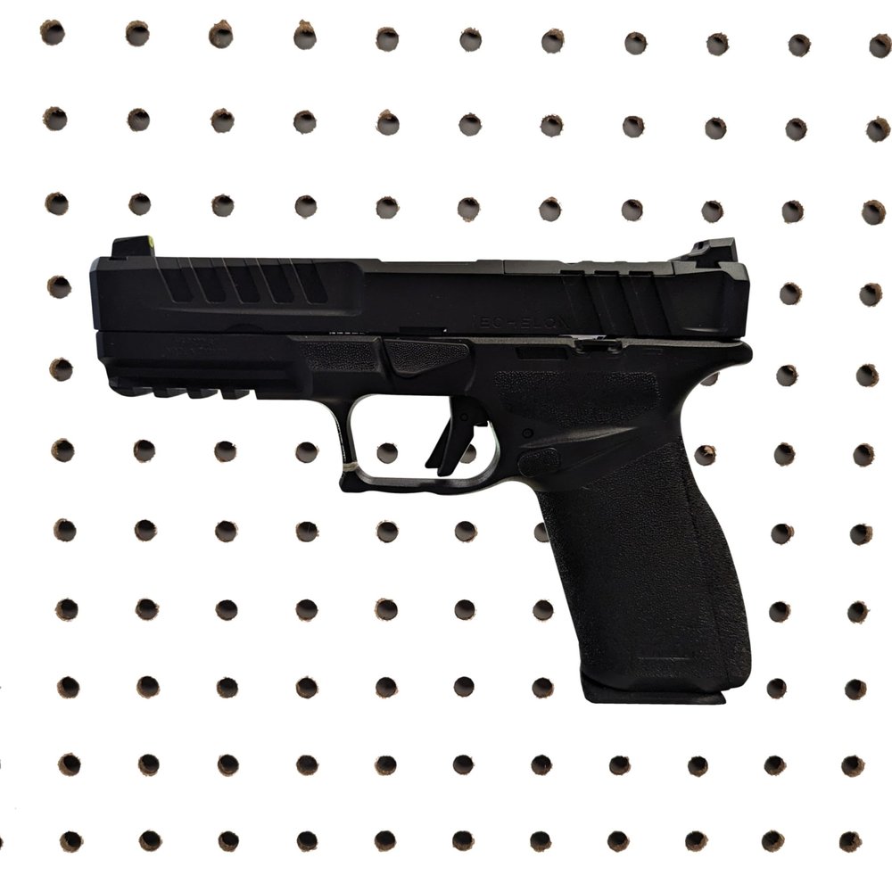 Hammy3DPrints Mount for Springfield Echelon - Pegboard/Skadis/etc. | Pistol Holder Storage Rack (Facing Right, Secure Wall Pegboard)