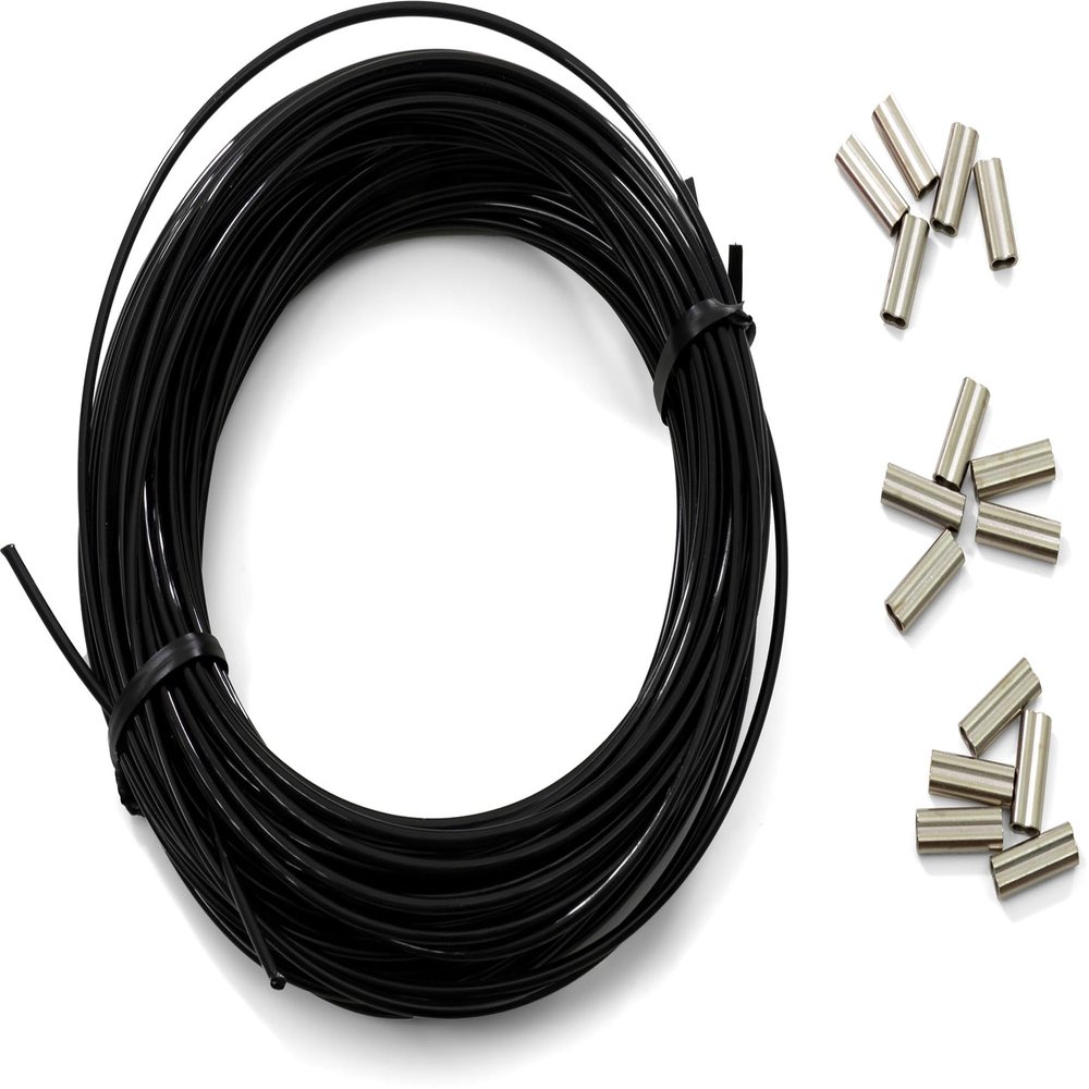 Cressi Multifilament  2.0 mm w/Crimps, Black, 50 ft