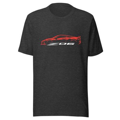 2024 2025 Sports Car C8 Z06 Torch Red Silhouette 8th Generation Vette Drivers Custom t-Shirt