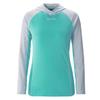 Bare Eclips Women's Hoodie Rashguard | 50+ UV Rating | Hood for Added Sun Protection | Quick Dry | Long Sleeve with Thumb Holes | Utility Pocket on Back | XS Aqua view 1