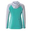 Bare Eclips Women's Hoodie Rashguard | 50+ UV Rating | Hood for Added Sun Protection | Quick Dry | Long Sleeve with Thumb Holes | Utility Pocket on Back | XS Aqua view 2