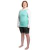 Bare Eclips Women's Hoodie Rashguard | 50+ UV Rating | Hood for Added Sun Protection | Quick Dry | Long Sleeve with Thumb Holes | Utility Pocket on Back | XS Aqua view 3