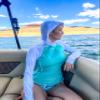 Bare Eclips Women's Hoodie Rashguard | 50+ UV Rating | Hood for Added Sun Protection | Quick Dry | Long Sleeve with Thumb Holes | Utility Pocket on Back | XS Aqua view 4