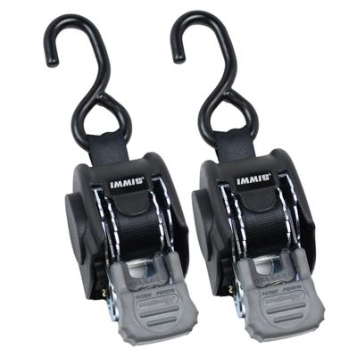 BoatBuckle Mini G3 Retractable Ratchet Straps - (1 x 72-Inch, 1400lbs Break Strength, 2-Pack) Bolt-On Boat Transom Tie Down Straps to Trailer, Fresh Water