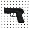 Hammy3DPrints Mount for Beretta PX4 / Storm - Pegboard/Skadis/etc. | Pistol Holder Storage Rack (Facing Right, Heavyweight Diamond Plate Steel) view 1