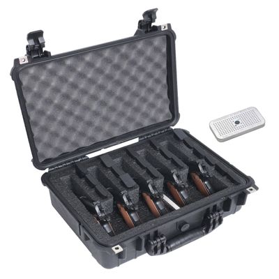 Case Club 5 Pistol & 23 Magazine Compact Hard Case - Waterproof Travel Case Includes Silica Gel Dessicant to Help Remove Moisture