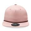 5 Panel High Profile Relaxed Cotton Blend Rope Hat, Peach/Maroon view 2