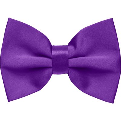Dibi Mens Solid Color Formal Pre Tied Bow Ties - Mens Bowties - Adjustable Bow Tie (Purple)
