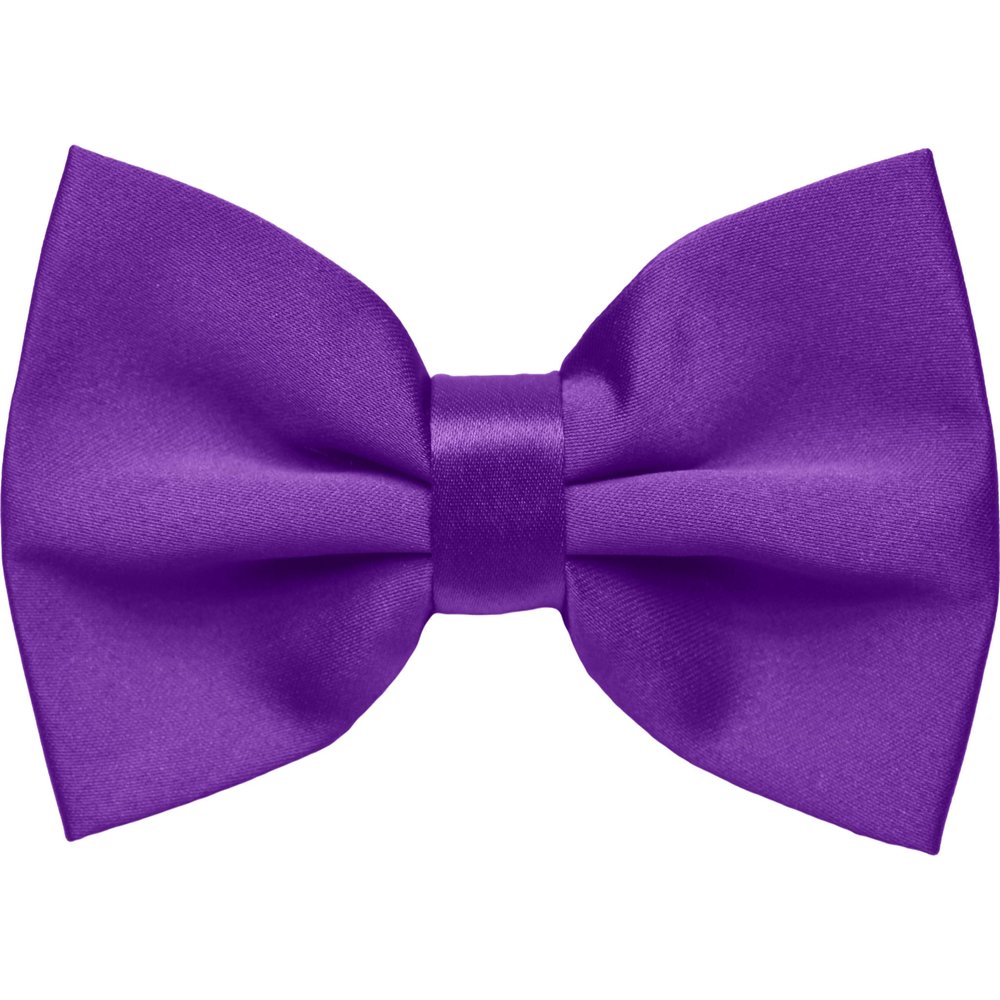 Dibi Mens Solid Color Formal Pre Tied Bow Ties - Mens Bowties - Adjustable Bow Tie (Purple)