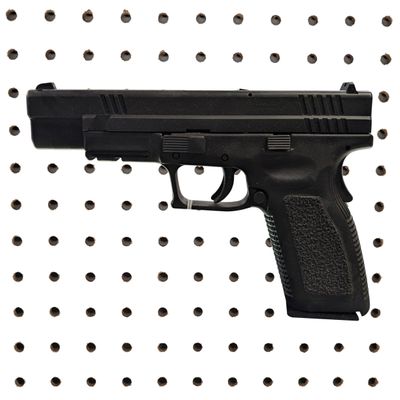 Hammy3DPrints Mount for Springfield XD/XDM/Elite 45 - Pegboard/Skadis/etc. | Pistol Holder Storage Rack (Facing Right, Squarelok)