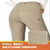 FitsT4 Sports Women's Full Seat Riding Tights with Zipper Pockets Horseback Riding Pants Equestrian Breeches for Women Khaki 2XL view 4