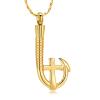 Imrsanl Fish Hook Urn Necklace for Ashes Stainless Steel Cross Cremation Jewelry Memorial Pendant Funeral Keepsake for Men Women (Gold) view 1